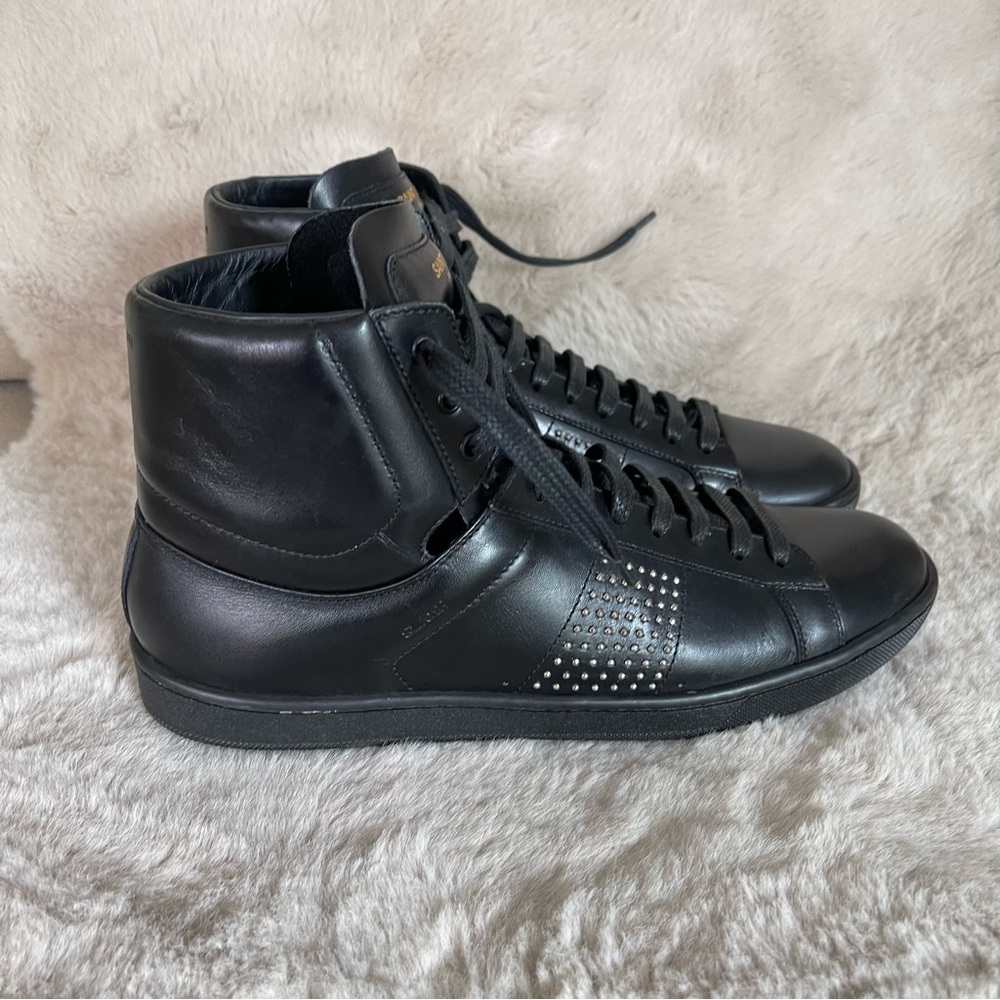 Yves Saint Laurent Black High-Top Sneakers - Picture 2 of 12